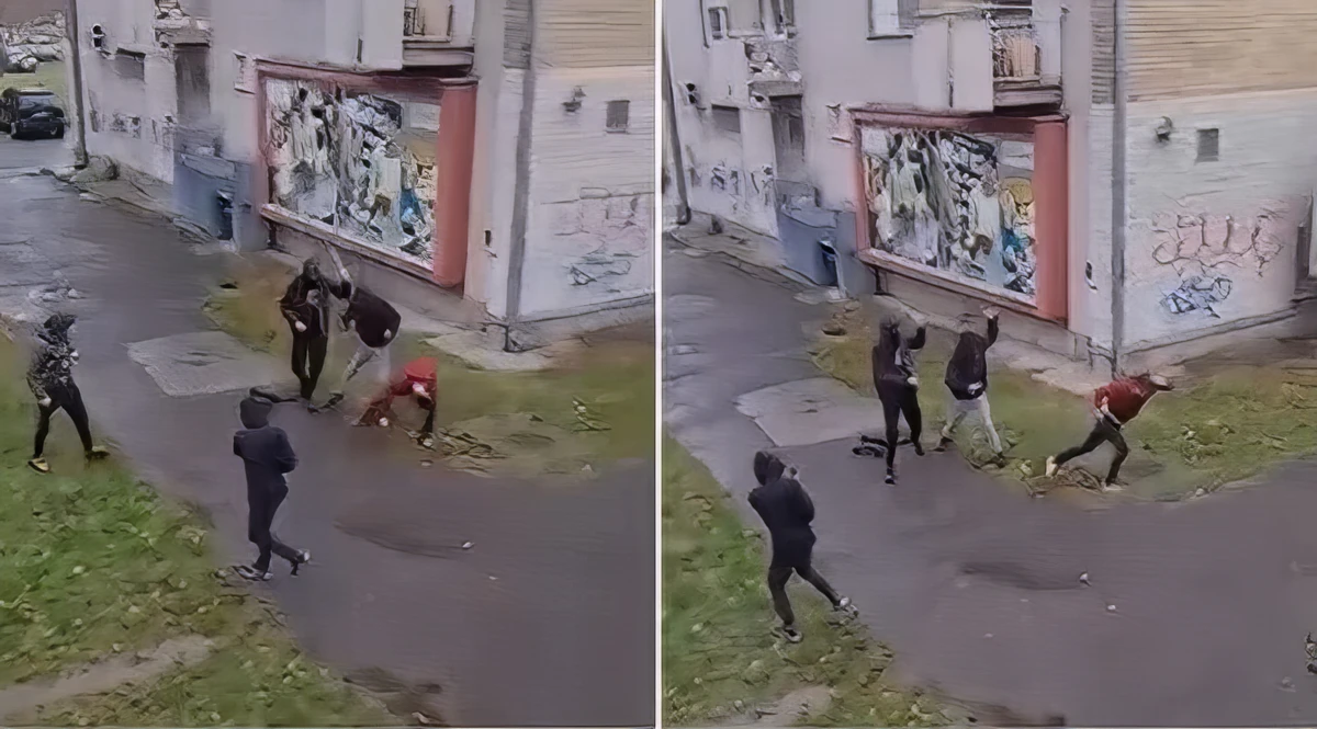 Dražen Lončar bántalmazása. Ezek a képkockák egy videóból származnak. A kép aljához legközelebb lévő személy videót készít a bántalmazásról, a szerb média szerint azért, hogy a megrendelő felé legyen bizonyítékuk a támadóknak