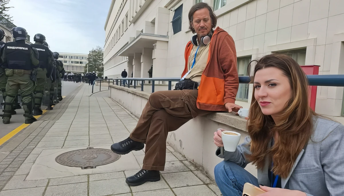 A legmagasabb szintről támadják az ellenzéki újságírókat Szerbiában 2 Kávészünet csendőri felügyelettel, Ksenija Pavkov, az N1 televízió újvidéki tudósítója