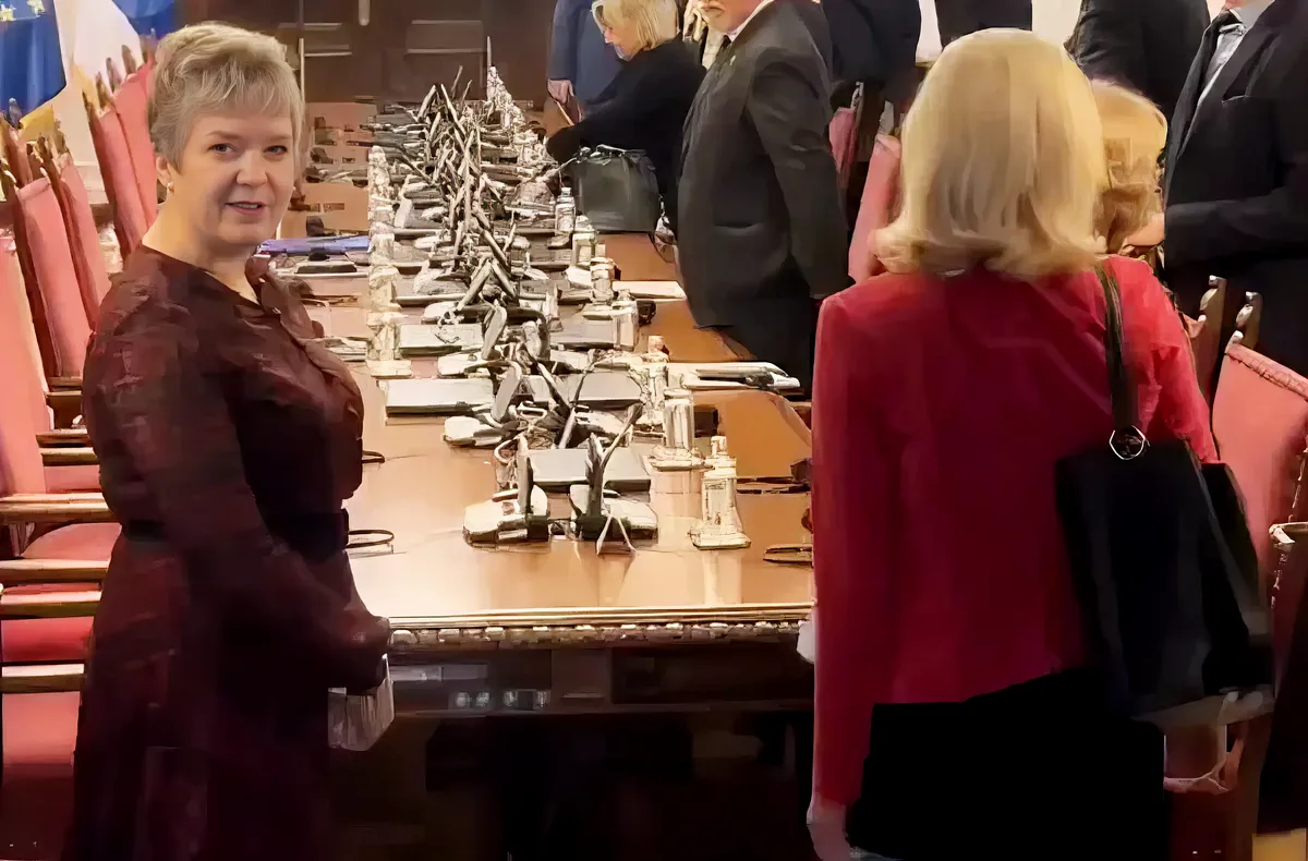 A VMSZ-es Kovács Elvirának jutott a megtiszteltetés, hogy a "nagyok" távollétében 13 percig tartalmasan elcsevegjen az EP-delegációval