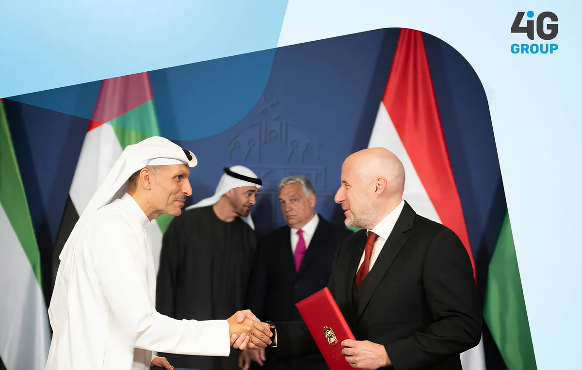 Az emírségi háló: a háttérben Orbán Viktor magyar miniszterelnök és Mohamed bin Zayed Al Nahyan, az Egyesült Arab Emírségek elnöke látható a stratégiai partnerségi megállapodás aláírásakor, megalapozták a közös befektetéseket