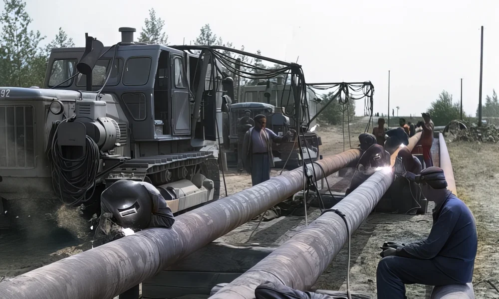 A Barátság vezeték leállása: Ez volt a kezdet: a Barátság II. kőolajvezeték építése Zsámboknál a hatvanas években (Forrás: Fortepan, Urbán Tamás)