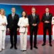 A horvát Nova televízió híradójának műsorvezetői - az ő híradójuk a legnézettebb hírműsor Horvátországban