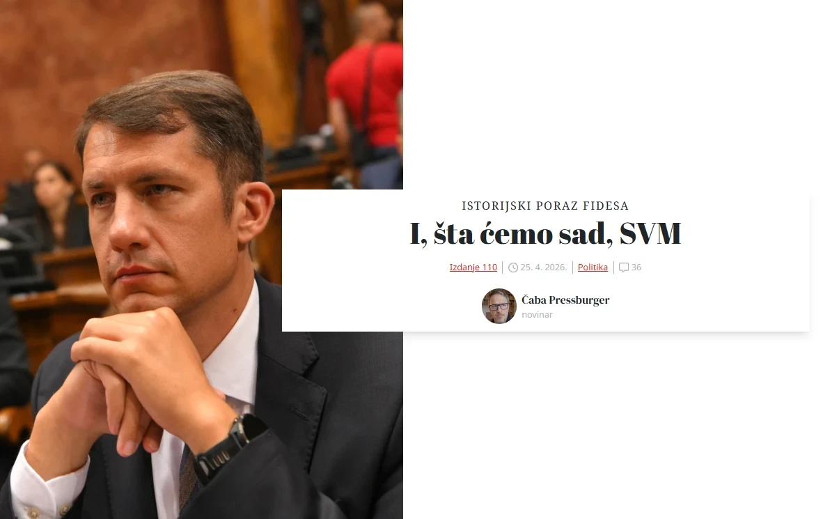 A Fidesz történelmi veresége - Pressburger Csaba cikke a belgrádi Radarban a VMSZ-re gyakorolt hatásról