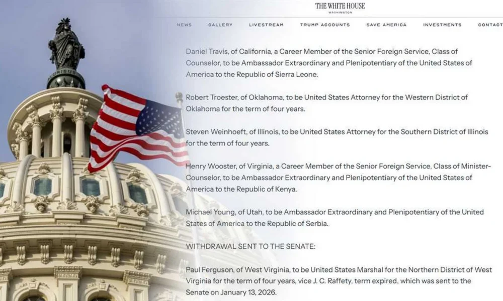 AMERIKAI DIPLOMÁCIA: A jelölési lista ugyanakkor messze túlmutat a Balkánon, az Egyesült Államok mintegy húsz országba küld új nagyköveteket