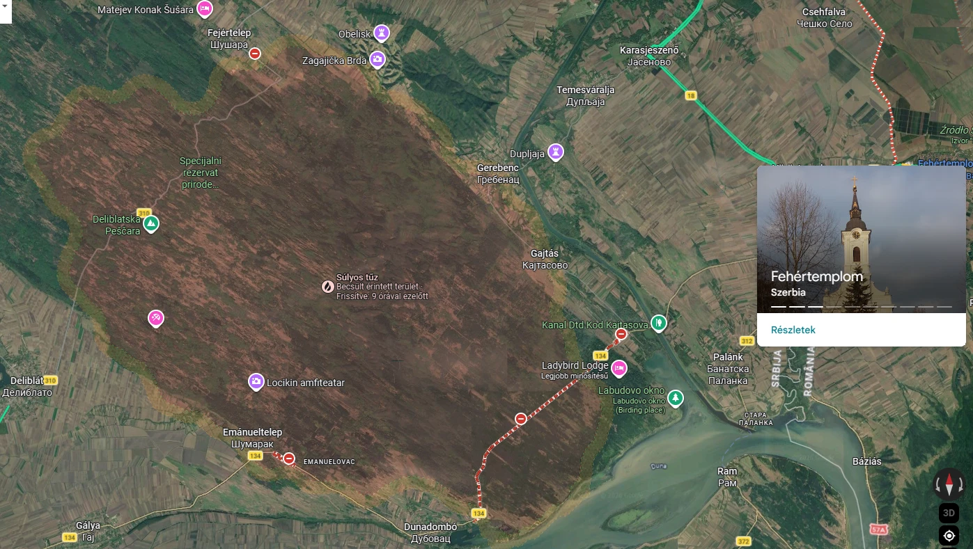 The Deliblato Sands Have Been Burning for a Month 3 Bela Crkva could only be reached by taking a considerable detour